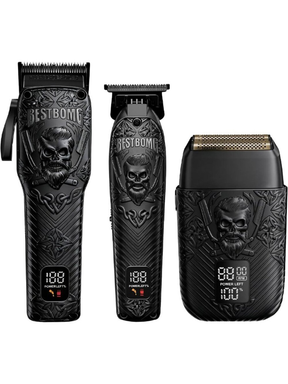 Professional Cordless Hair Clippers & Beard Trimmer Set - Long Battery Life